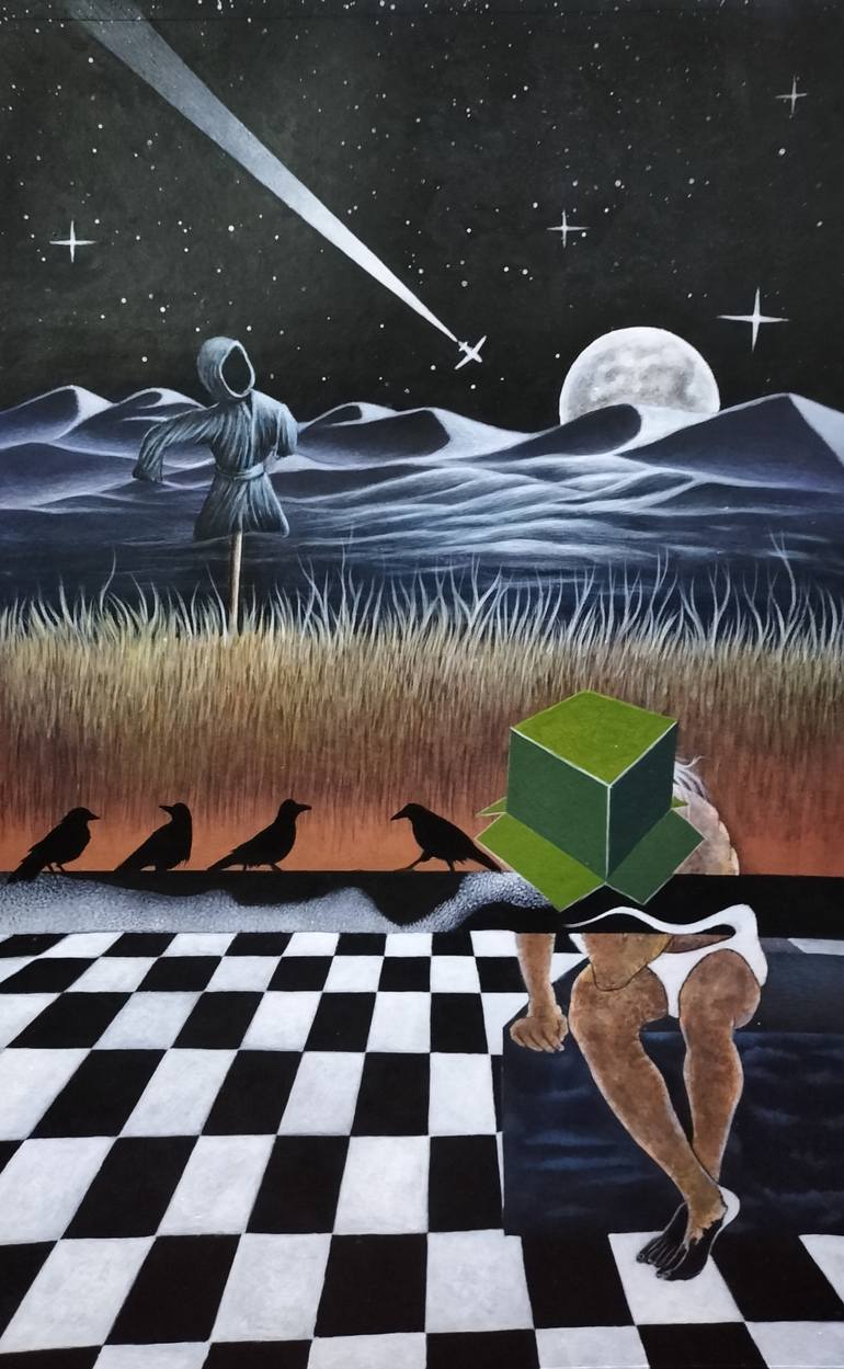 Original Surrealism Classical mythology Painting by Mutaib Shah
