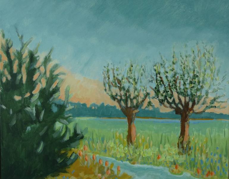 Original Impressionism Landscape Painting by Anneke Zwager