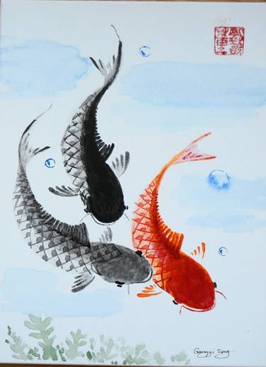 Original Abstract Expressionism Animal Paintings by Gangyi Dong