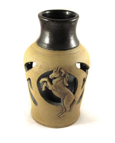 Double Walled Horse Vase thumb