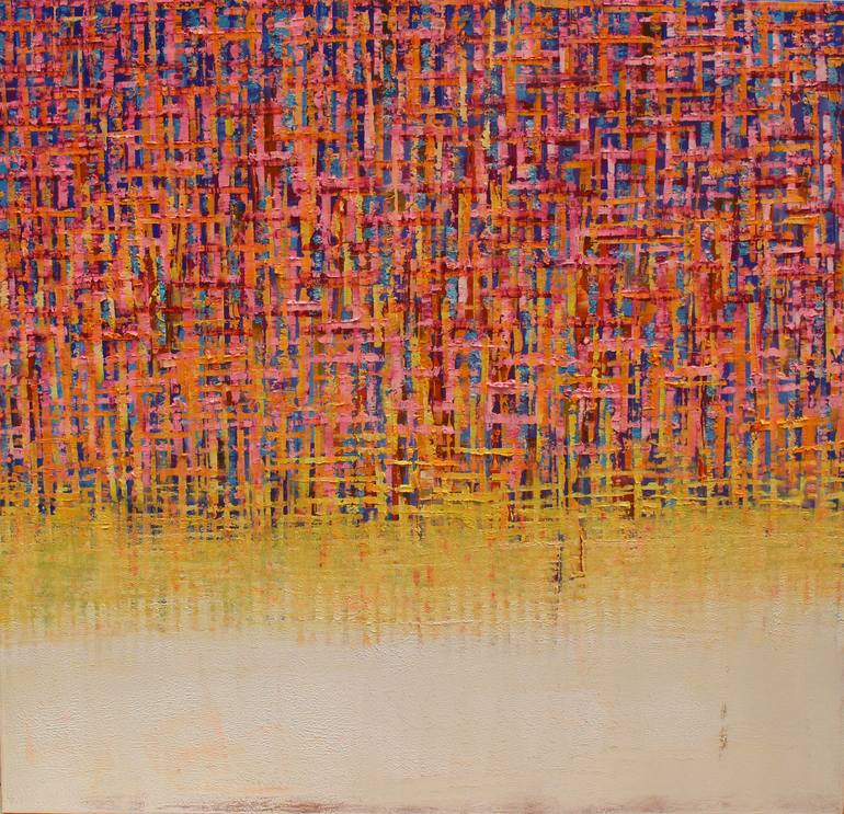Original Abstract Painting by Bach Nguyen | Abstract Art on Canvas | pink ,yellow and white 13/4/2026