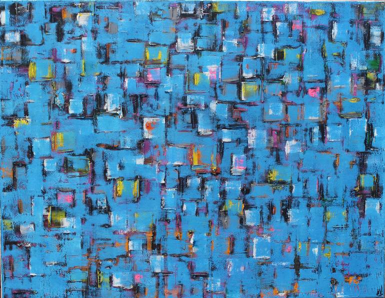Download Blue Squares 3 9 2019 Painting By Bach Nguyen Saatchi Art