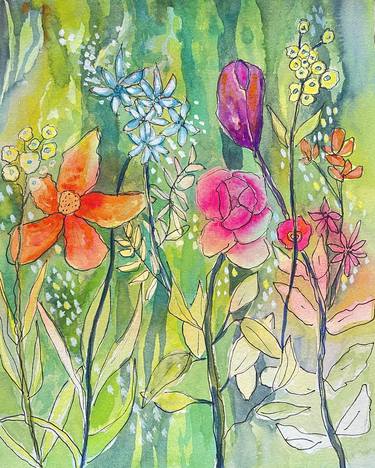 Original Abstract Floral Paintings by Carolyn Weir