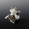 Abstract,Wheel thrown and altered porcelain,Fired to Cone 6,bare Porcelain , sanded.
Stand made out of clay,fired to Cone 6,painted.
The size includes the stand 
Sculpture:11 x19x13 cm
Stand : round D-14-16 cm  H- 4-6 cm