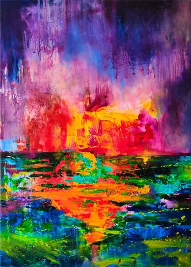 Original Abstract Expressionism Abstract Paintings by Wedad Alamin