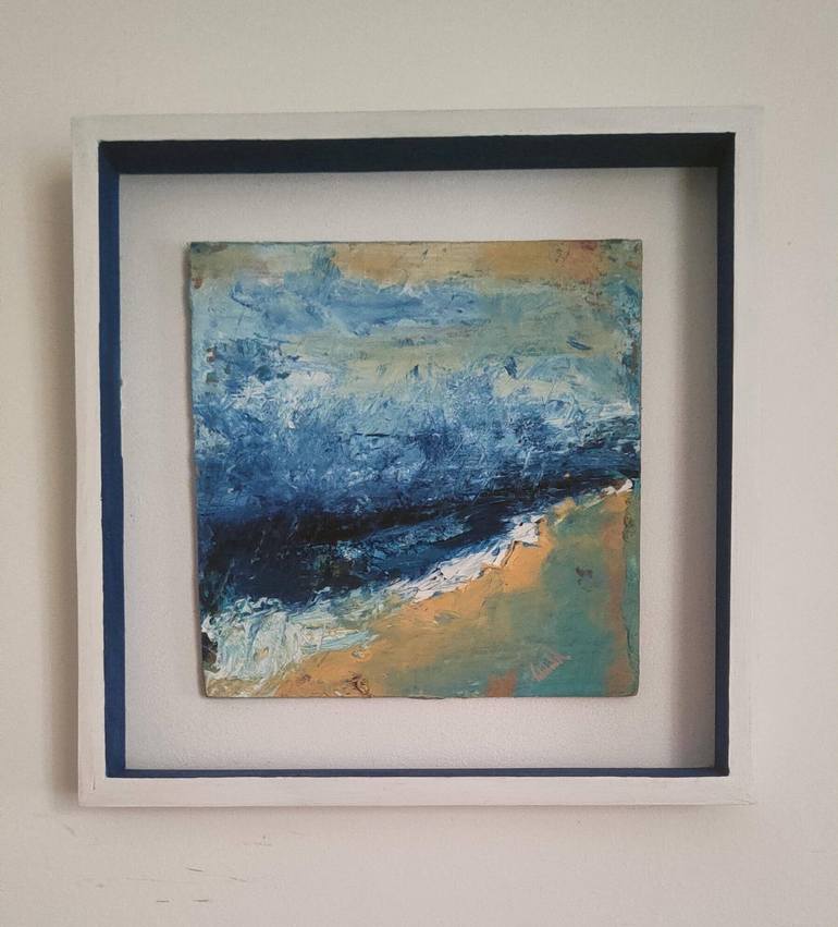 Original Abstract Seascape Painting by Wedad Alamin