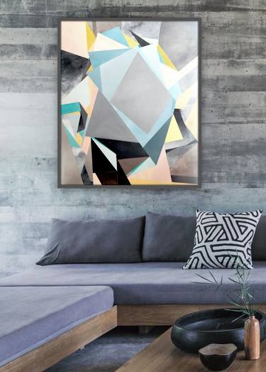 Original Abstract Expressionism Geometric Paintings by Nadia Moniati