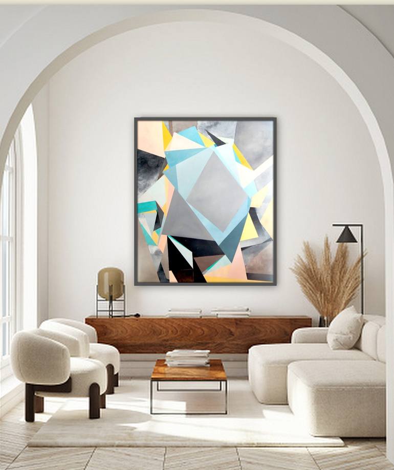 Original Abstract Expressionism Geometric Painting by Nadia Moniati