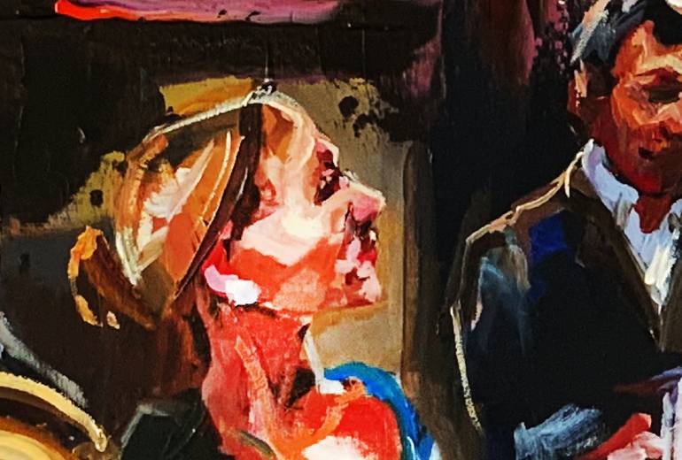 Original Expressionism People Painting by Jurij Frey