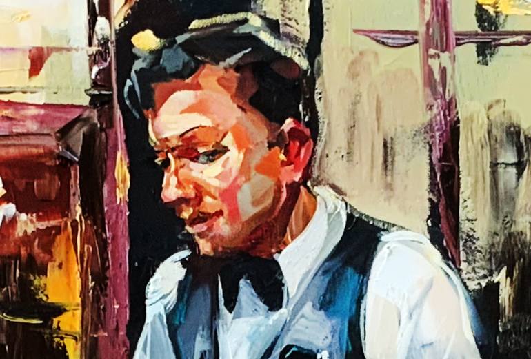 Original Expressionism People Painting by Jurij Frey