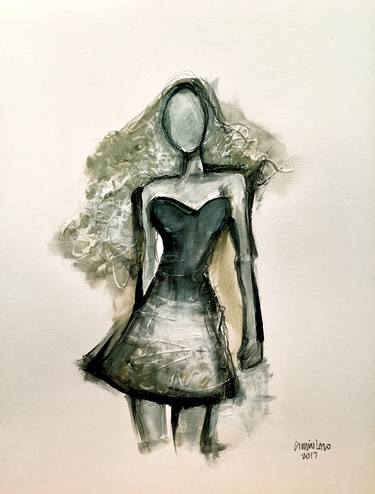 Original Abstract Expressionism Women Drawings by Sergio Lazo