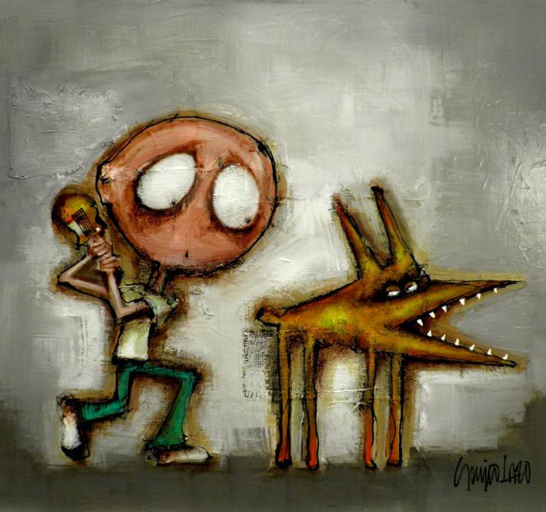 Original Expressionism Animal Painting by Sergio Lazo