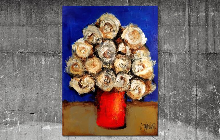 Original Floral Painting by Sergio Lazo