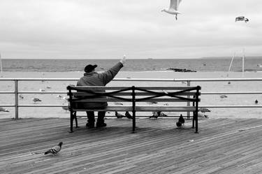Man & birds in Coney island - EDITION of 20 thumb