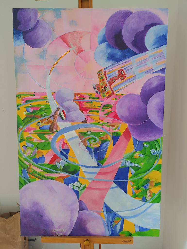 Original Modern Aeroplane Painting by Aljaž Tofolini