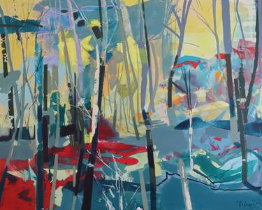 Original Abstract Expressionism Landscape Paintings by Erika Kumerova