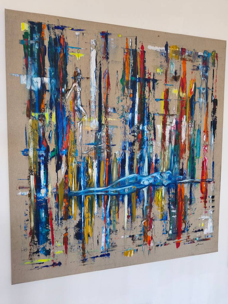 Original Abstract Expressionism Women Painting by Michele Rizzi