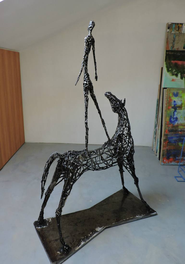 Original Expressionism Horse Sculpture by Michele Rizzi