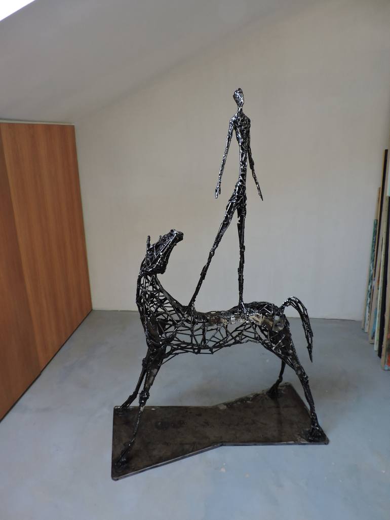 Original Expressionism Horse Sculpture by Michele Rizzi