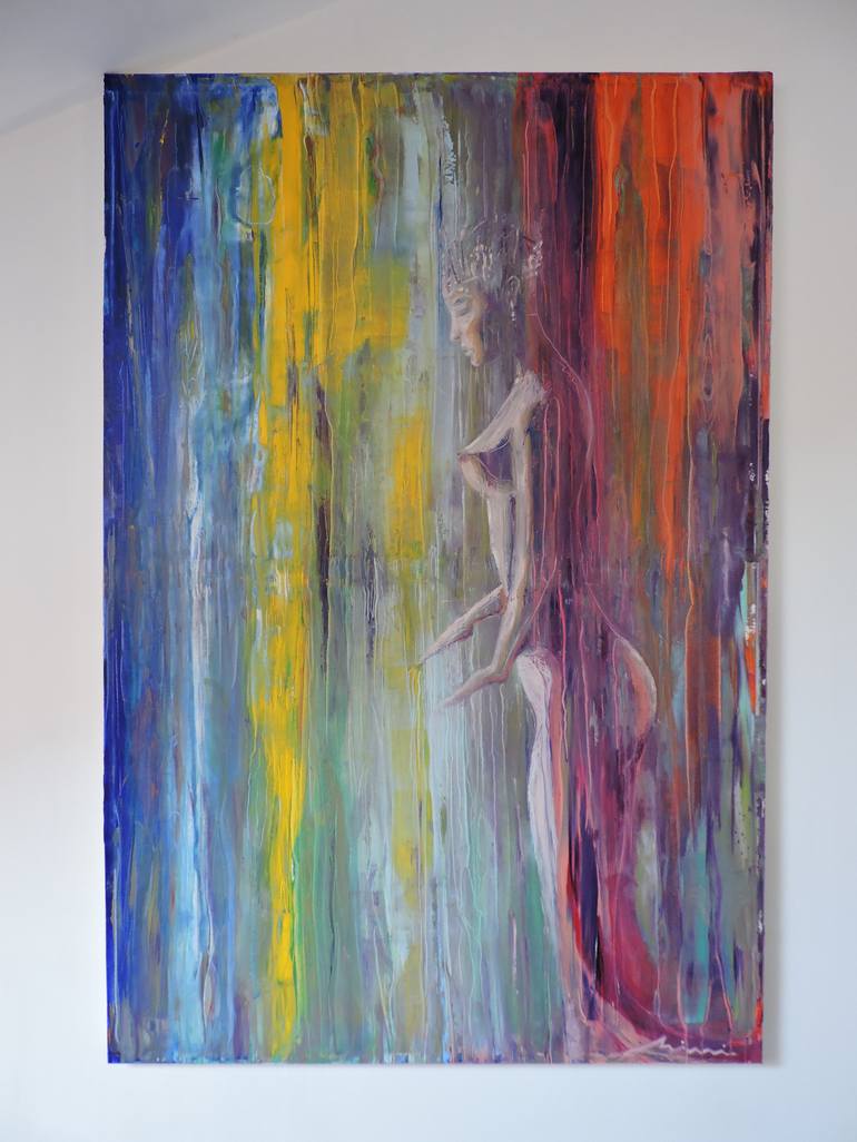 Original Abstract Expressionism Women Painting by Michele Rizzi