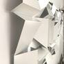 This artwork is the junction of a single geometric shape, based on a tubular steel structure, the visual effect is obtained by varying the position of the pieces and the empty spaces between them