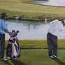painting on modern canvas box 297 x 210 mm (11,7''x 8,3") . painting from life . it's golfers an World Championship , England 2012. of victorious kick . Framed,signed from both sides and dated on rear .Ready to hang.Size with the frame overall 26x34.6cm
