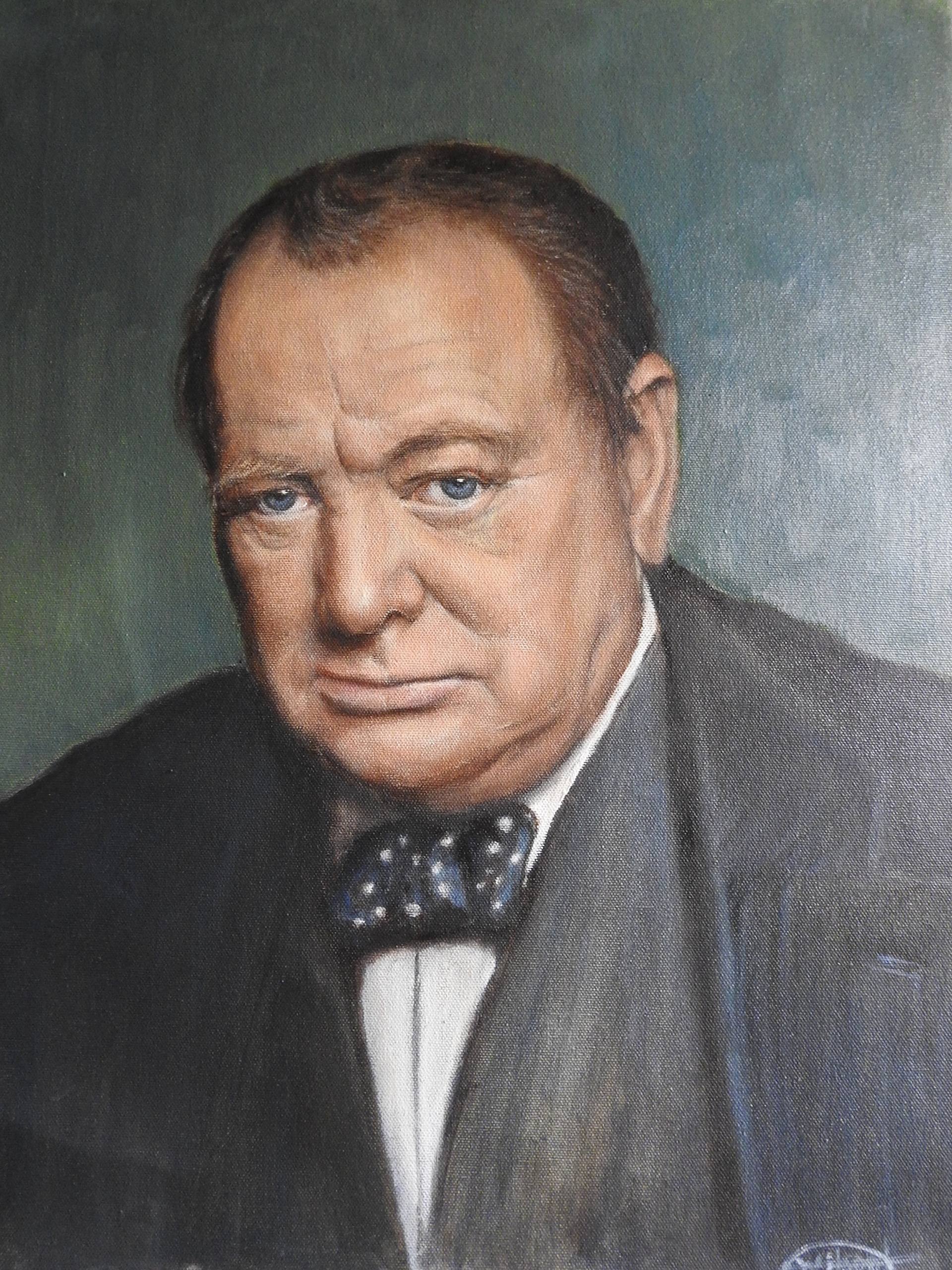 Portrait Of Winston Churchill Painting By Tatiana Wilson Saatchi Art