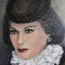 Fashion designer Coco Chanel, born August 19, 1883, in Saumur, France, is famous for her timeless designs, trademark suits and little black dresses and etc. I paited her portrait by oil on canvas in the realism style my own original hand painted ,signed,  was used her white & black photos from internet ,unframed
