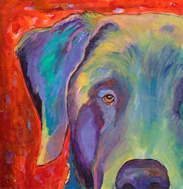 Original Abstract Expressionism Dogs Paintings by Pat Saunders-White