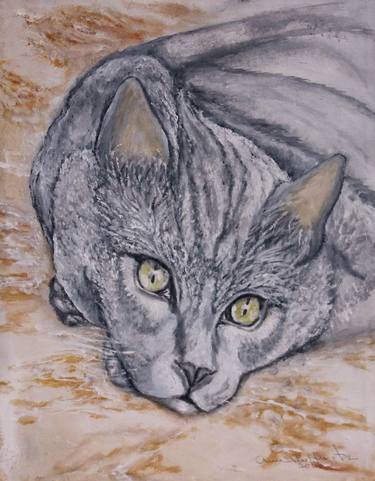 Print of Portraiture Cats Paintings by Anne Buffington