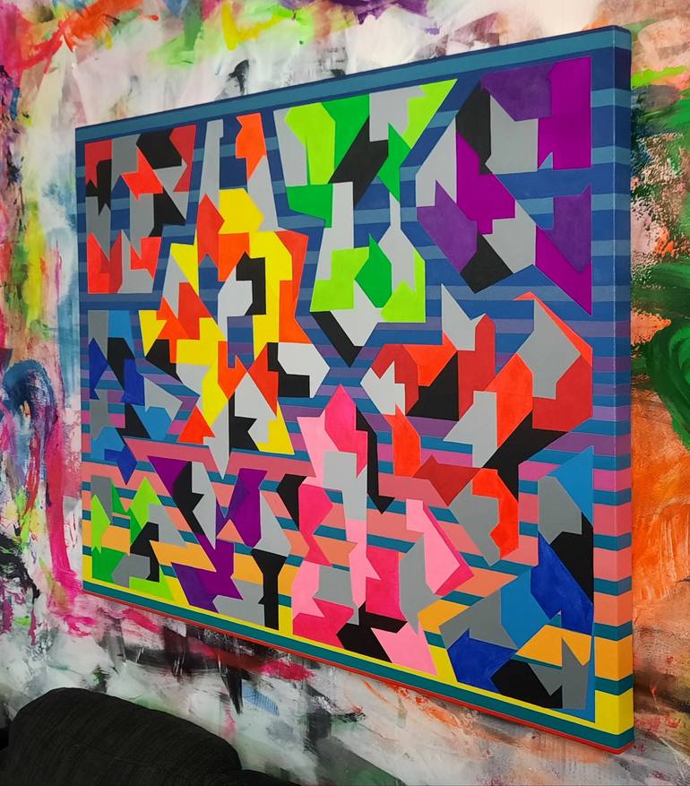 Original Pop Art Geometric Painting by Nathan Lovick