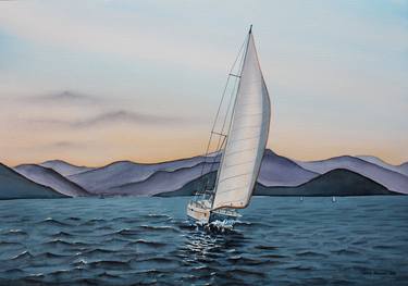 Original Boat Paintings by Cafer Arslan