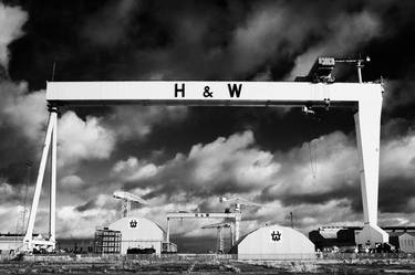 Harland and Wolff shipyard cranes titanic quarter Belfast Northern Ireland thumb