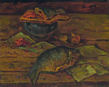 Still life with the pot and fish thumb