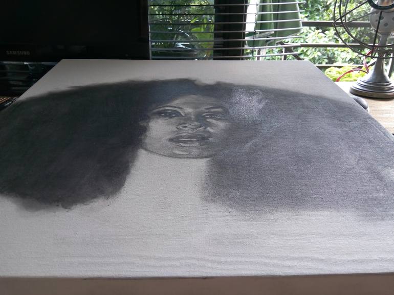 Original Fine Art Portrait Drawing by Pedro Rodriguez Fernandez