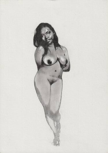 Original Photorealism Nude Drawings by Pedro Rodriguez Fernandez