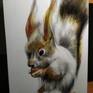 Painting oil on canvas of a squirrel. This artwork is sold unframed.