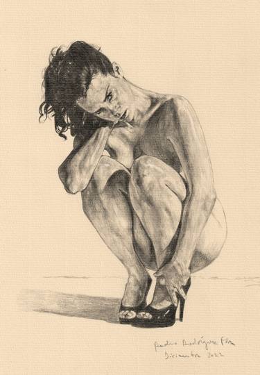 Original Contemporary Nude Drawings by Pedro Rodriguez Fernandez