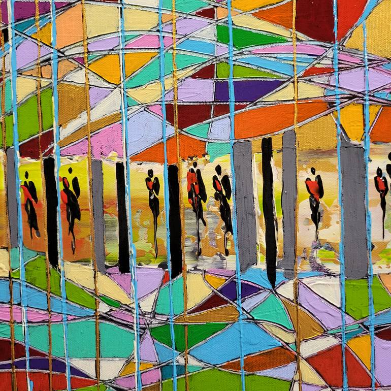 Original Abstract Expressionism Abstract Painting by Jean-Humbert Savoldelli