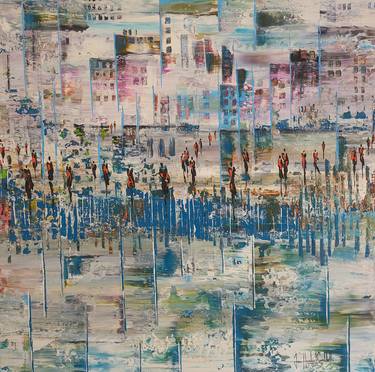 Original Abstract Cities Paintings by jean-humbert savoldelli
