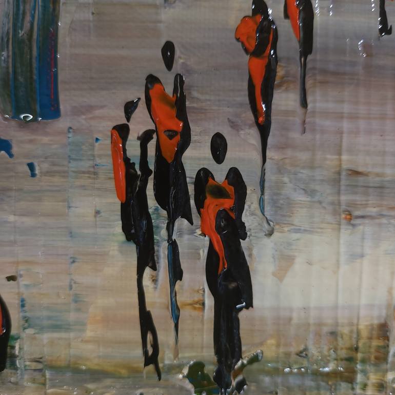 Original Abstract Cities Painting by Jean-Humbert Savoldelli