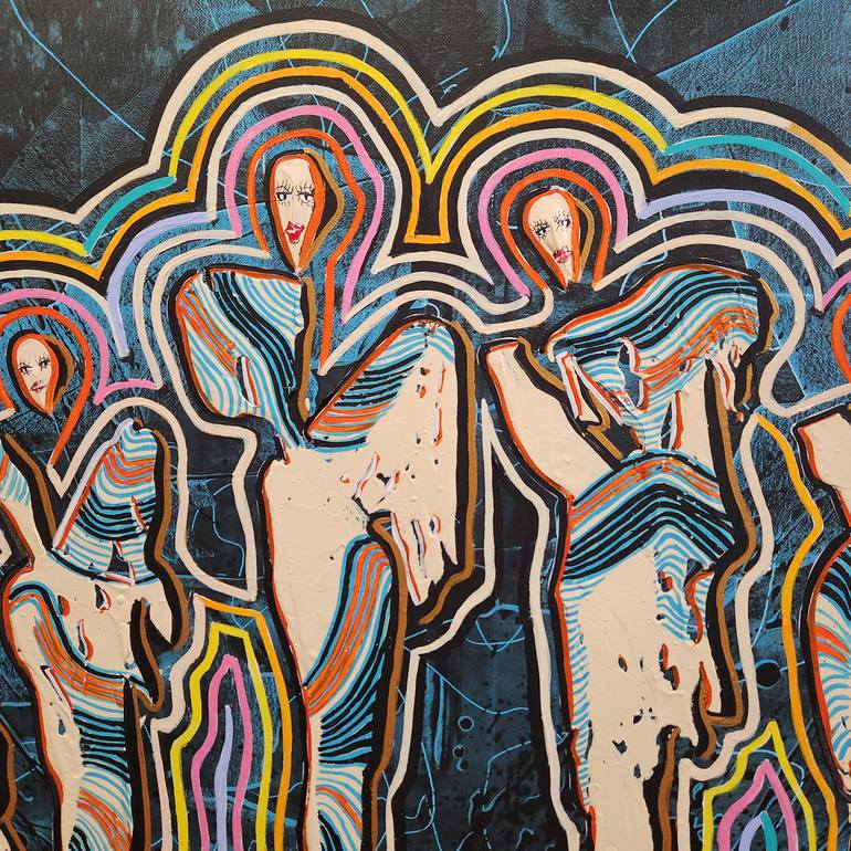 Original Abstract Expressionism Body Painting by Jean-Humbert Savoldelli