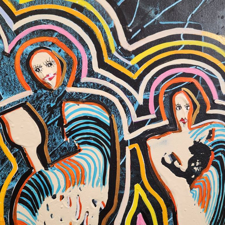 Original Abstract Expressionism Body Painting by Jean-Humbert Savoldelli