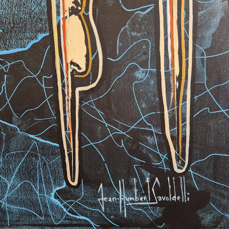 Original Abstract Expressionism Body Painting by Jean-Humbert Savoldelli