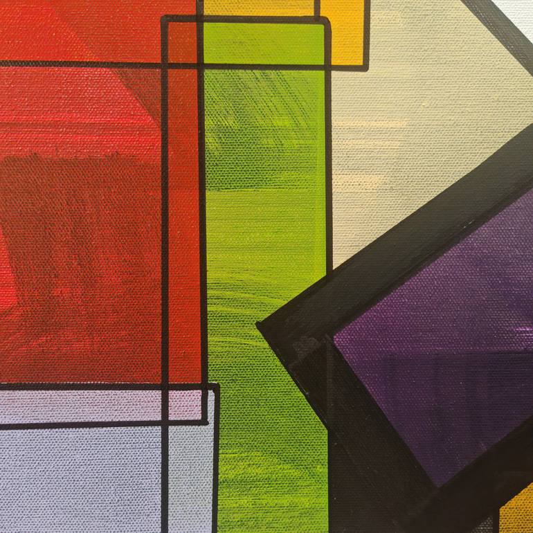 Original Abstract Geometric Painting by Jean-Humbert Savoldelli