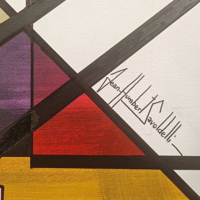 Original Abstract Geometric Painting by Jean-Humbert Savoldelli