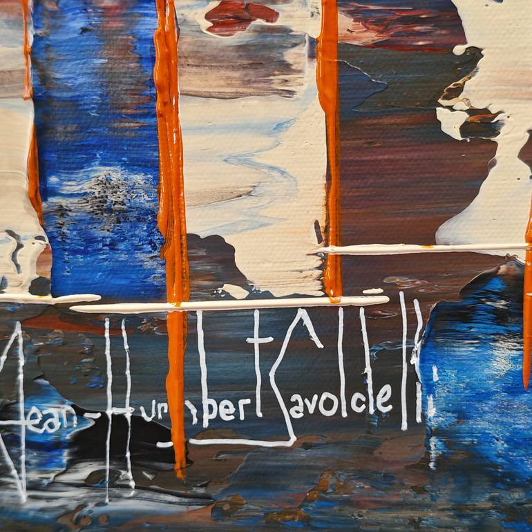 Original Abstract Expressionism Abstract Painting by Jean-Humbert Savoldelli