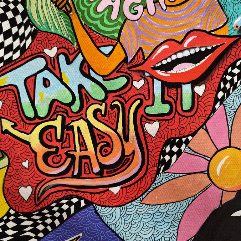 Original Pop Art Graffiti Painting by Jean-Humbert Savoldelli