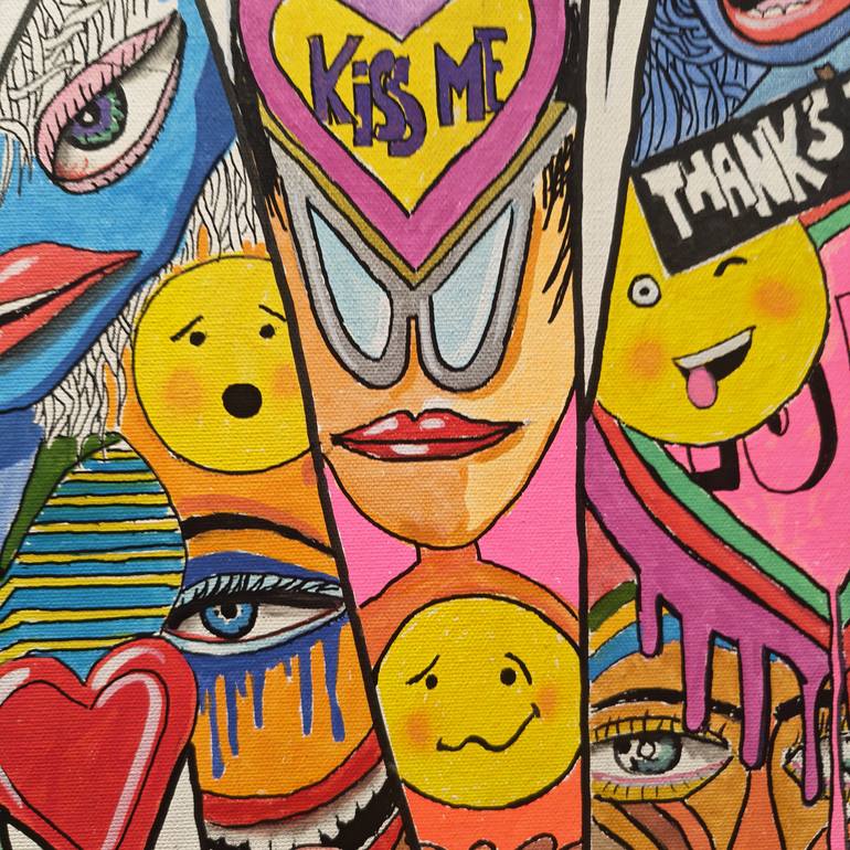Original Pop Art Cartoon Painting by Jean-Humbert Savoldelli