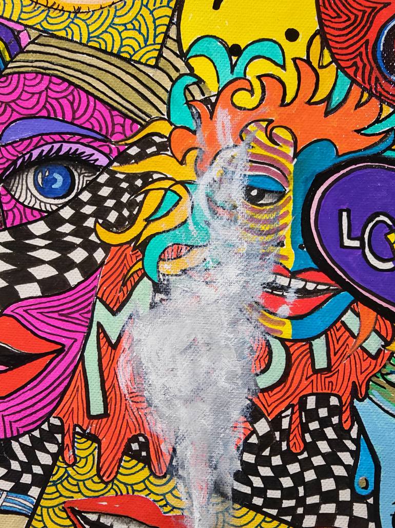 Original Pop Art Cartoon Painting by Jean-Humbert Savoldelli